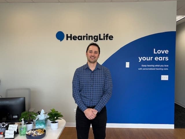 Greg Gentile, Hearing Instrument Specialist, at the HearingLife hearing care center in Barrington.