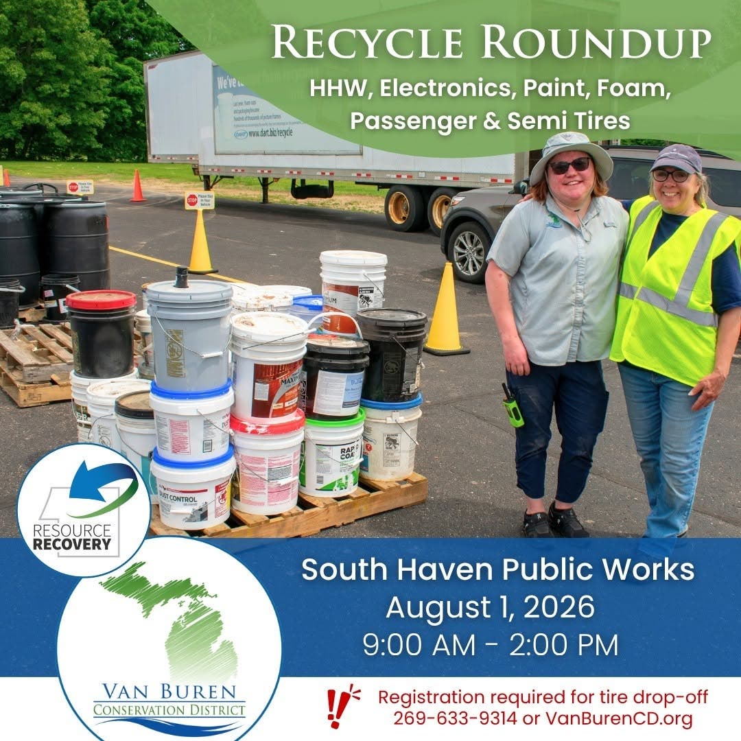 Van Buren County to Host Household Recycling Roundup in South Haven with Support from Dart Container
