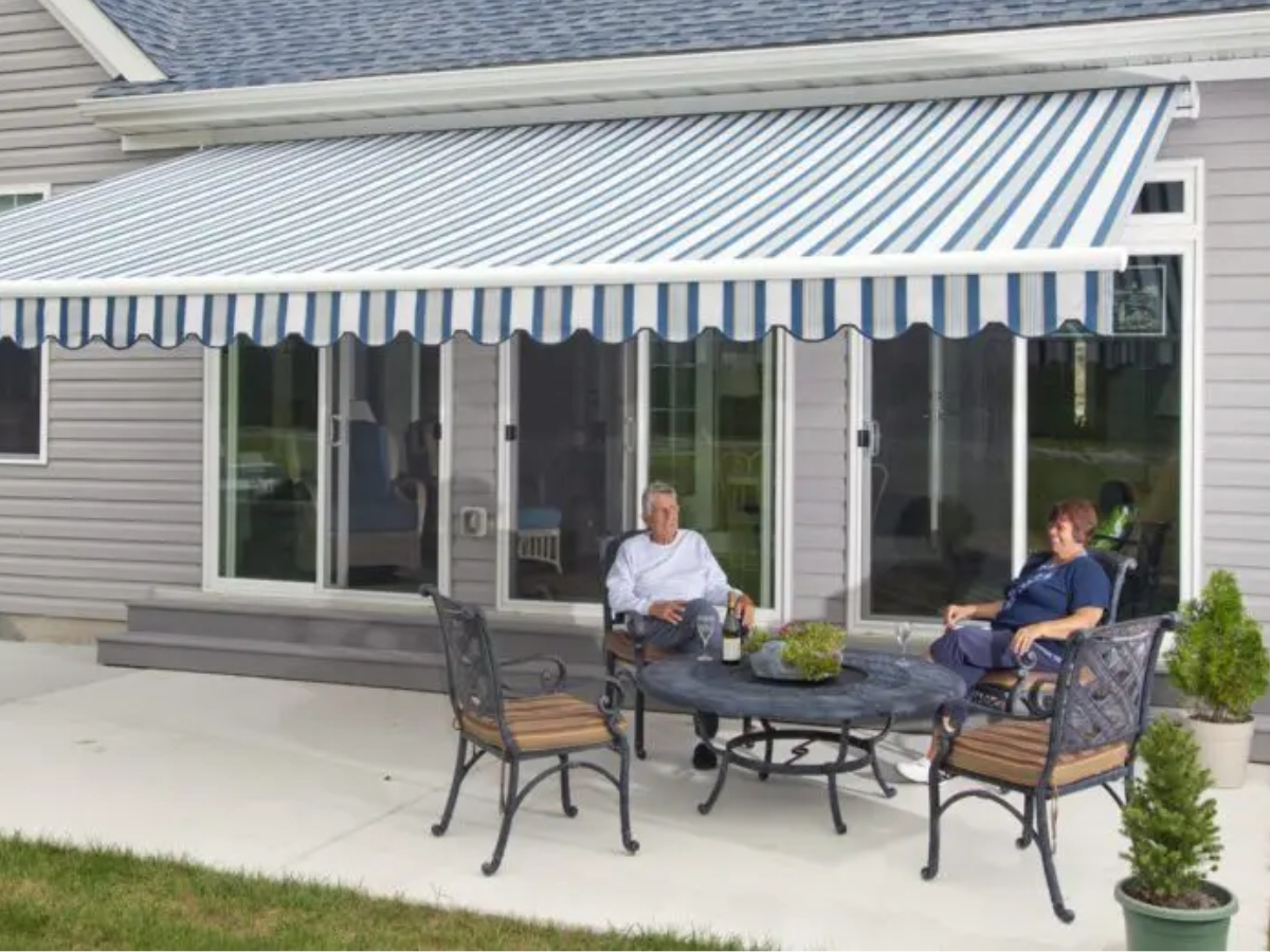 Retractable awning for New Jersey Homeowners by Liberty Door and Awning.