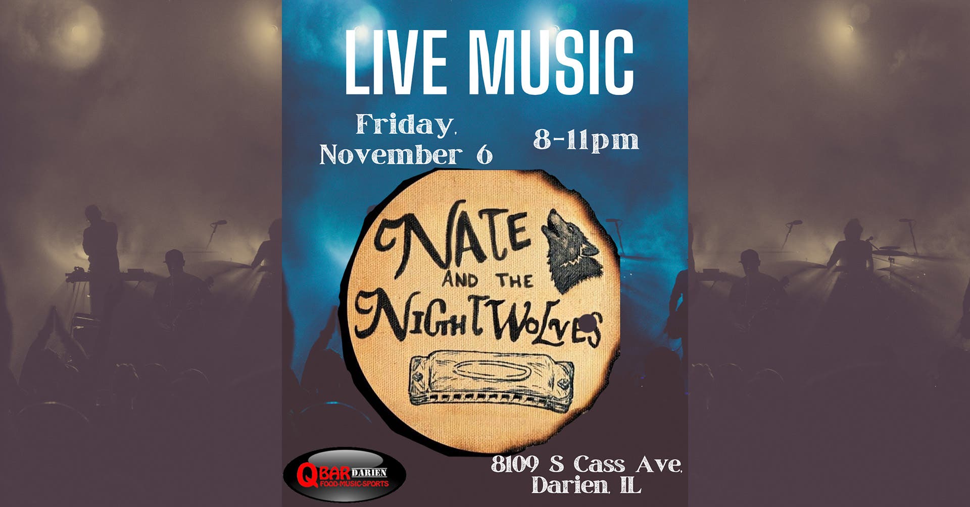 Nate & The Nightwolves performs live at Q Bar Darien