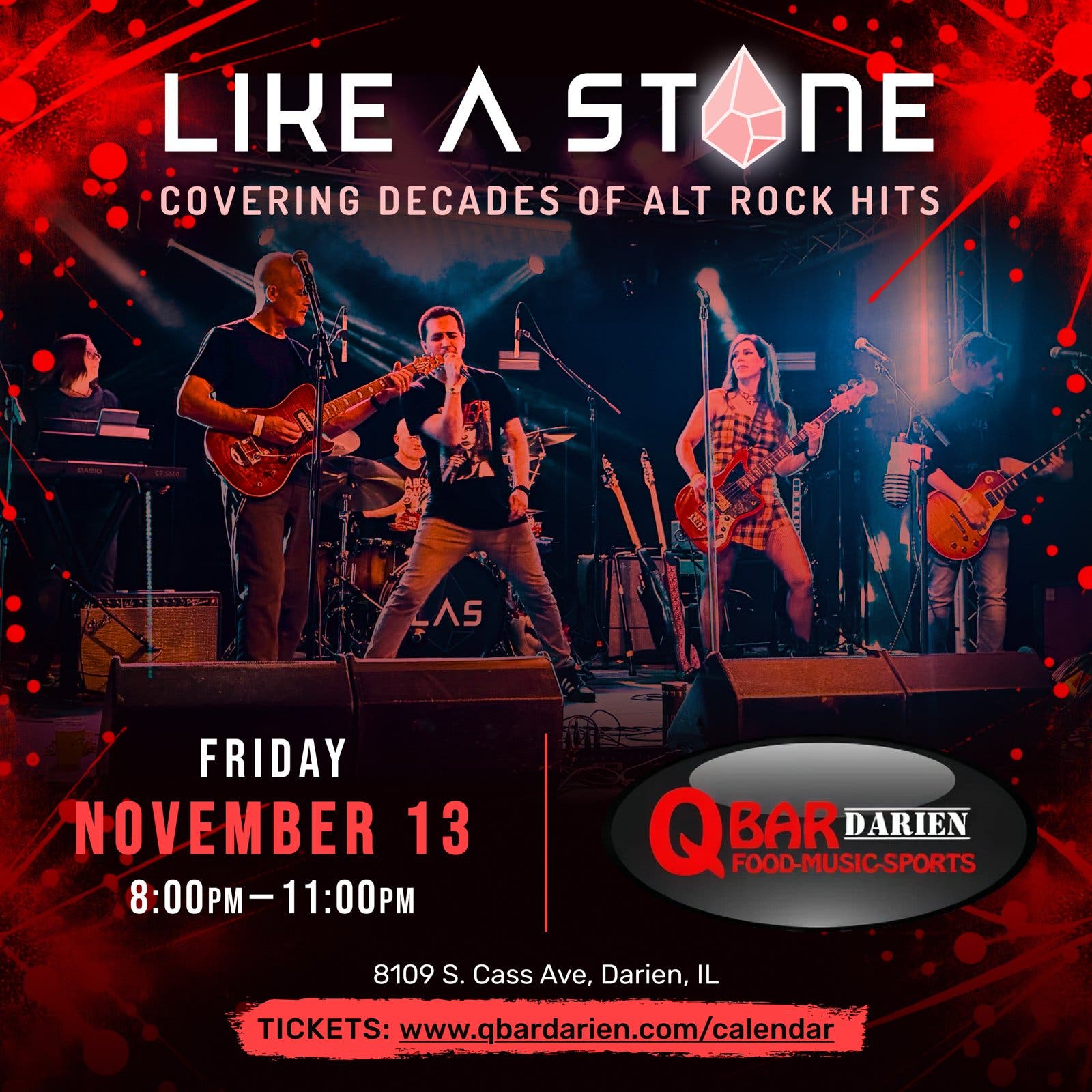 Like a Stone performs live at Q Bar Darien