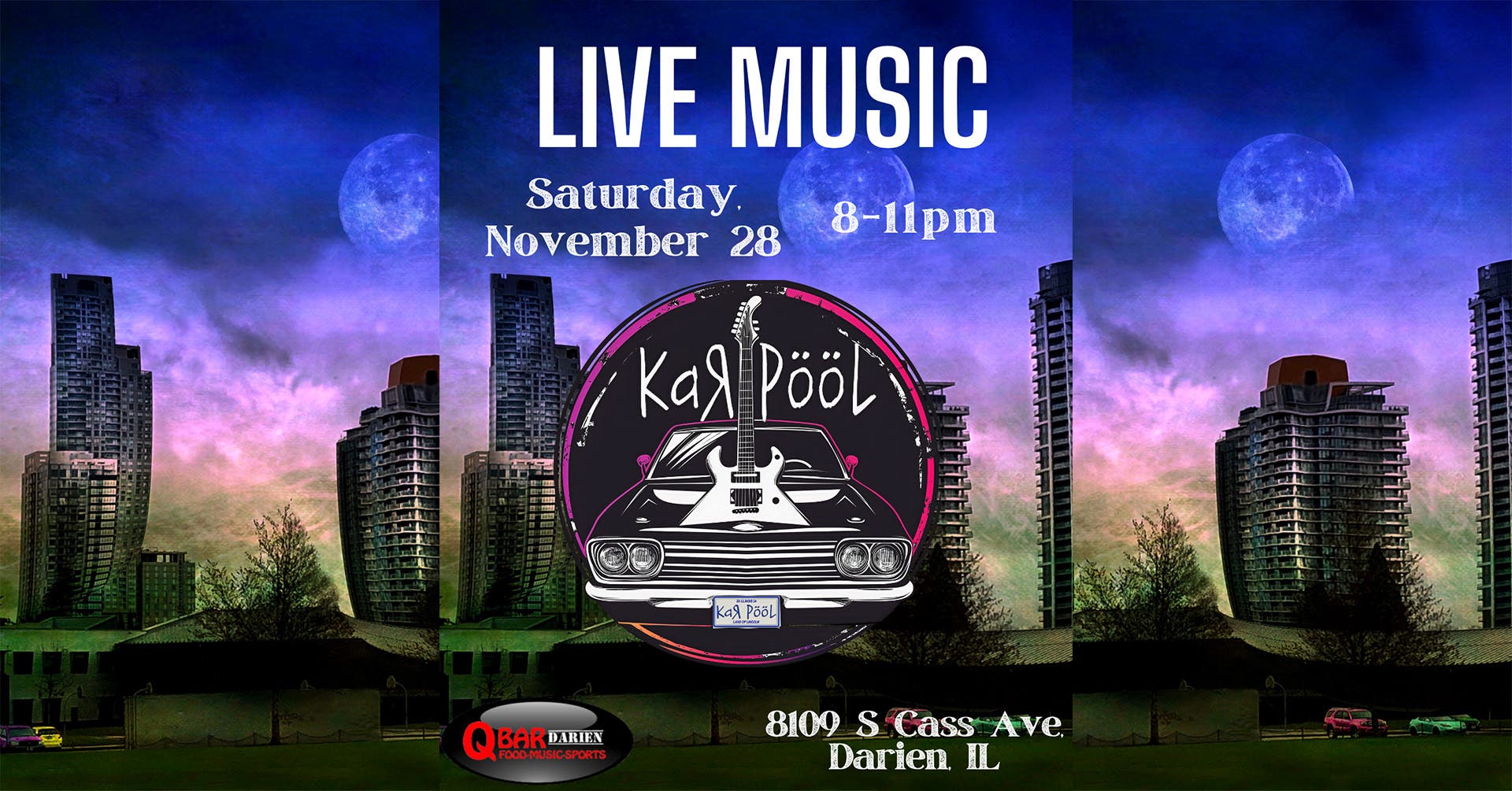 KaR PooL performs live at Q Bar Darien