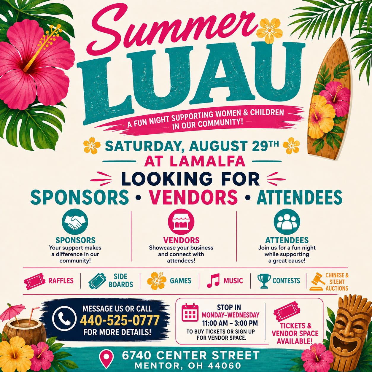 Summer Luau Reverse Raffle & Fundraising Event