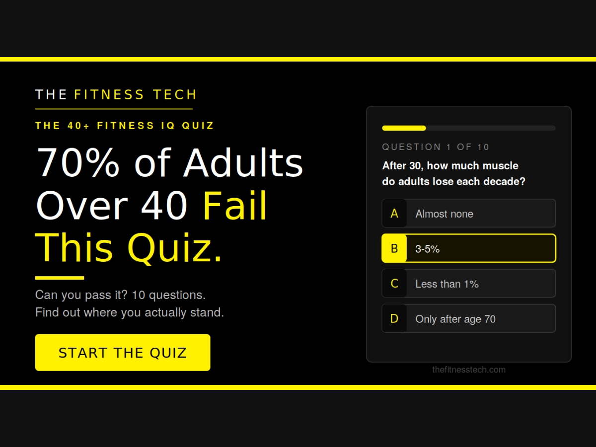Think you know how to get in shape after 40? Most people don't. Take The Fitness Tech's 10-question quiz and find out where you actually stand.