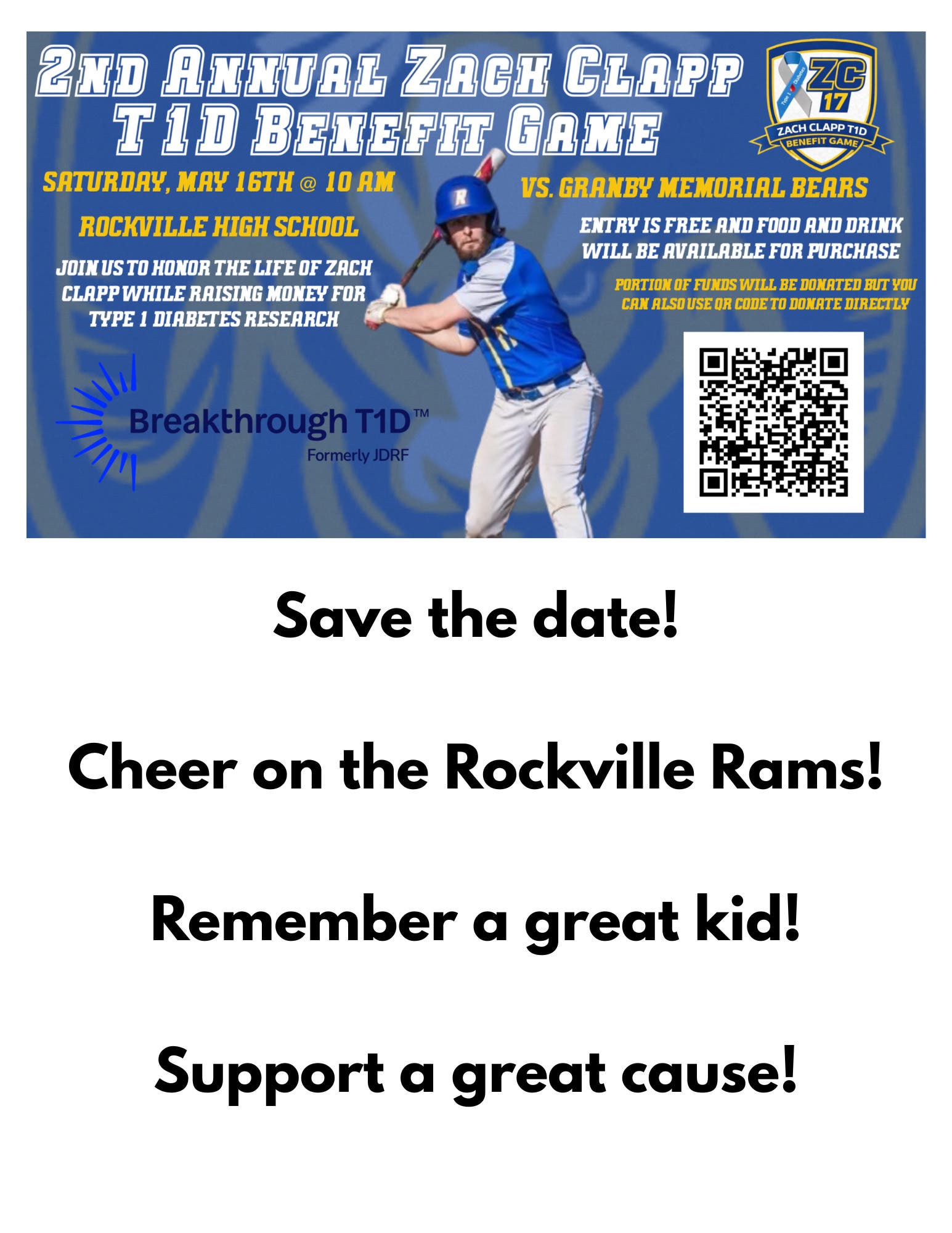 2nd Annual Zach Clapp T1D Benefit Game