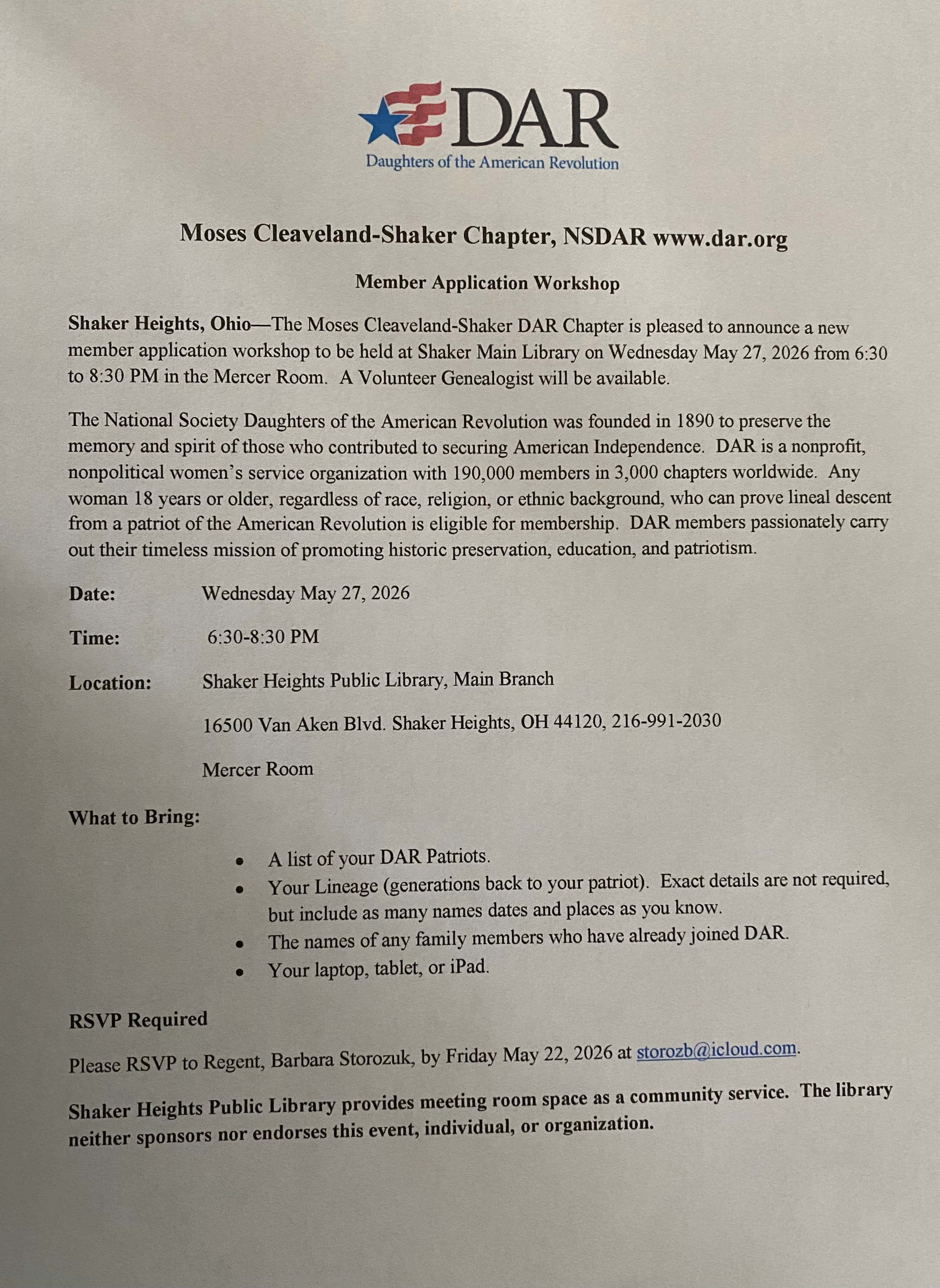 Member Application Workshop