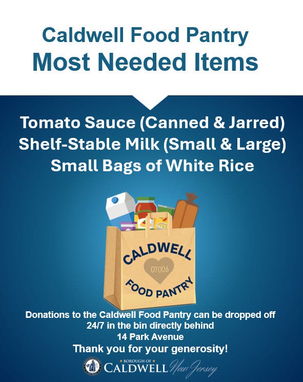 Caldwell Food Pantry Donation Drive 09-30 to 10-07