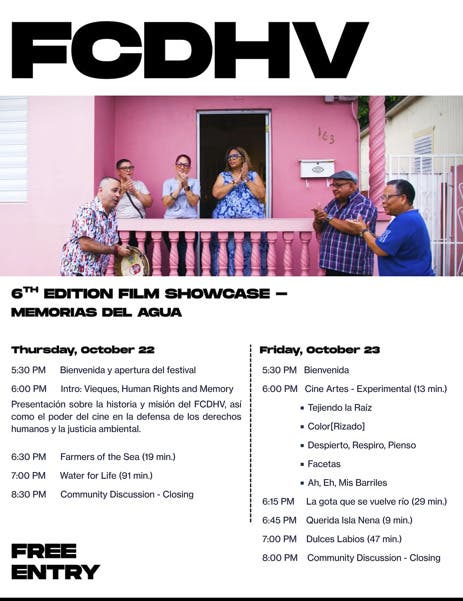Memorias del Agua: Vieques Film & Human Rights Festival Showcase