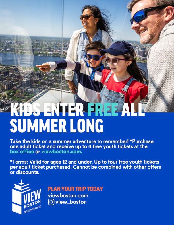 View Boston Offers Kids Free Entry All Summer Long