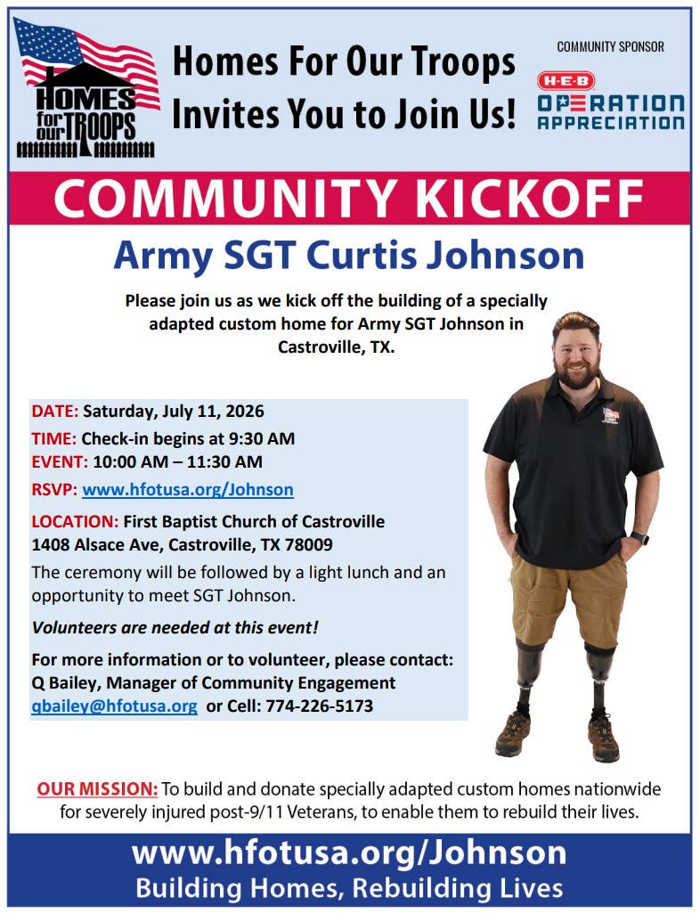 Community Kickoff for Army SGT Curtis Johnson