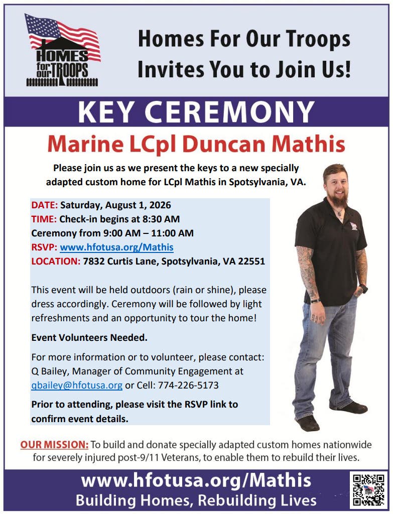 Key Ceremony for Marine LCpl Duncan Mathis