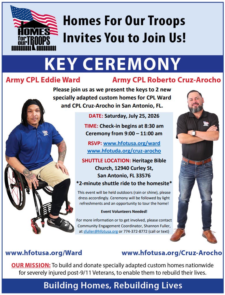 Key Ceremony for Army CPL Eddie Ward and Army CPL Roberto Cruz-Arocho