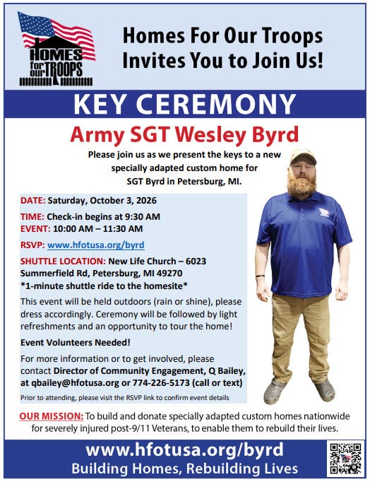 Key Ceremony for Army SGT Wesley Byrd