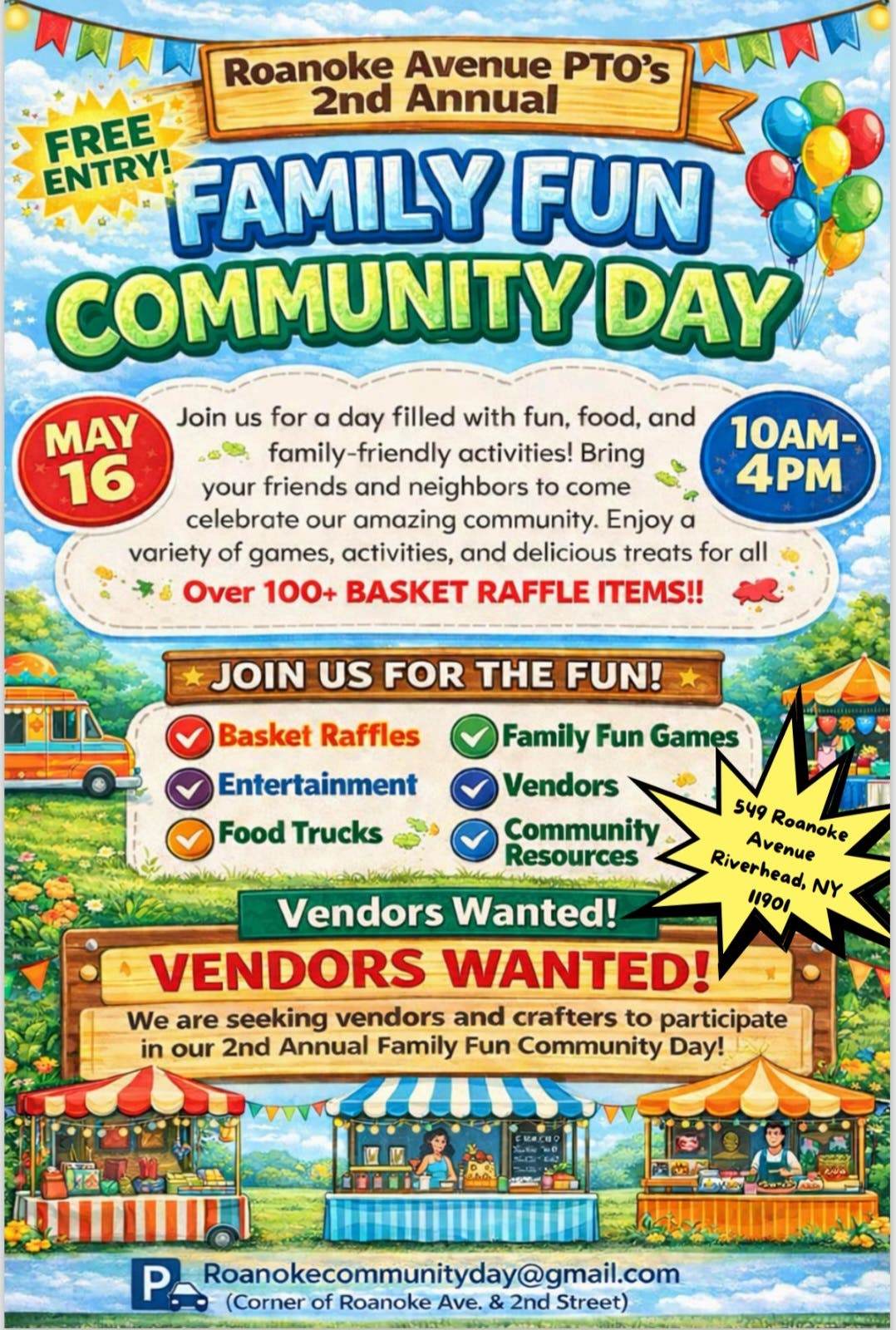 Roanoke Avenue PTOs 2nd Annual Family Fun Community Day 