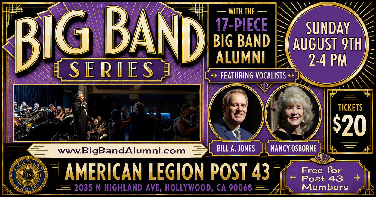 Bill A. Jones, Nancy Osborne & Big Band Alumni, Sunday, August 9, 2026