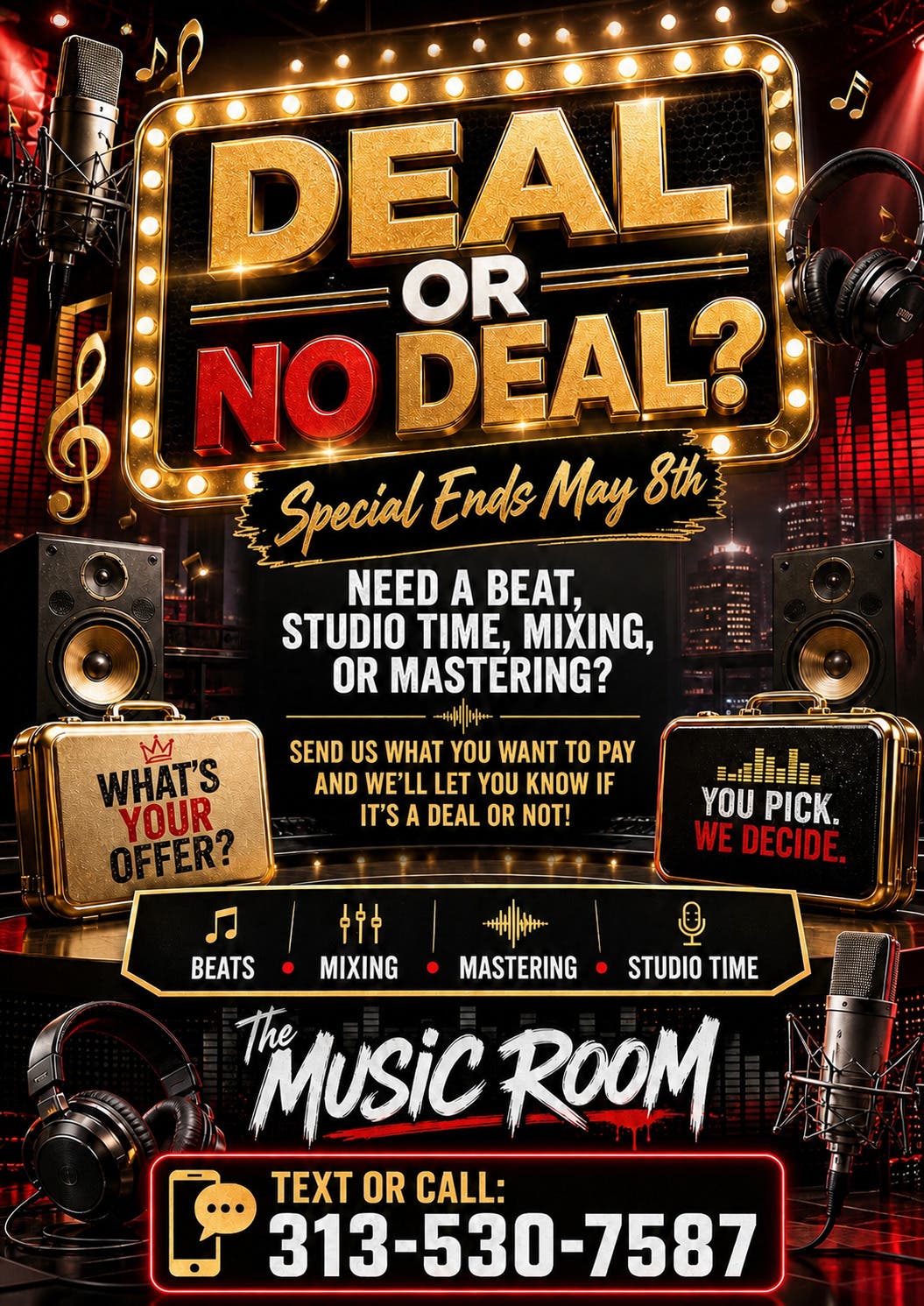 Studio Time, Mixing & Mastering – Pay What You Want (Deal or No Deal)