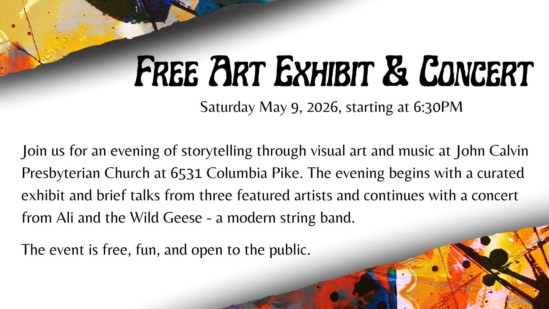 Arts in Daily Spaces Exhibit Opening and Concert
