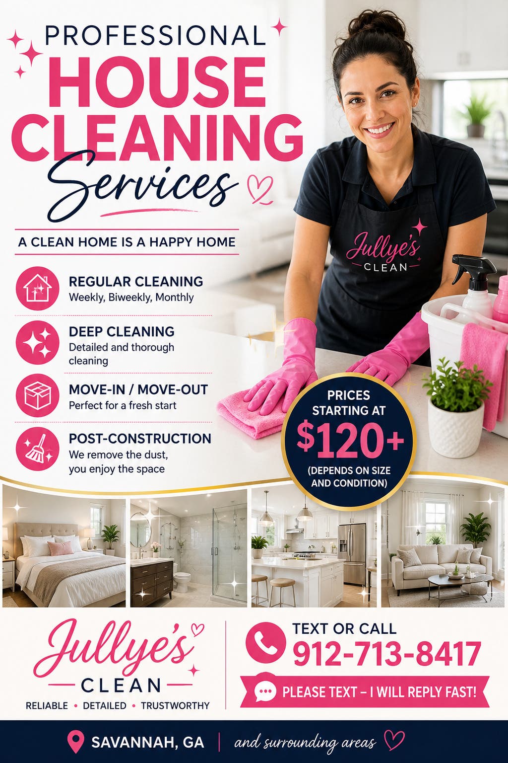 * “House Cleaning , Savannah” * “Deep Cleaning Available – Savannah” * “Move Out Cleaning – Fast & R