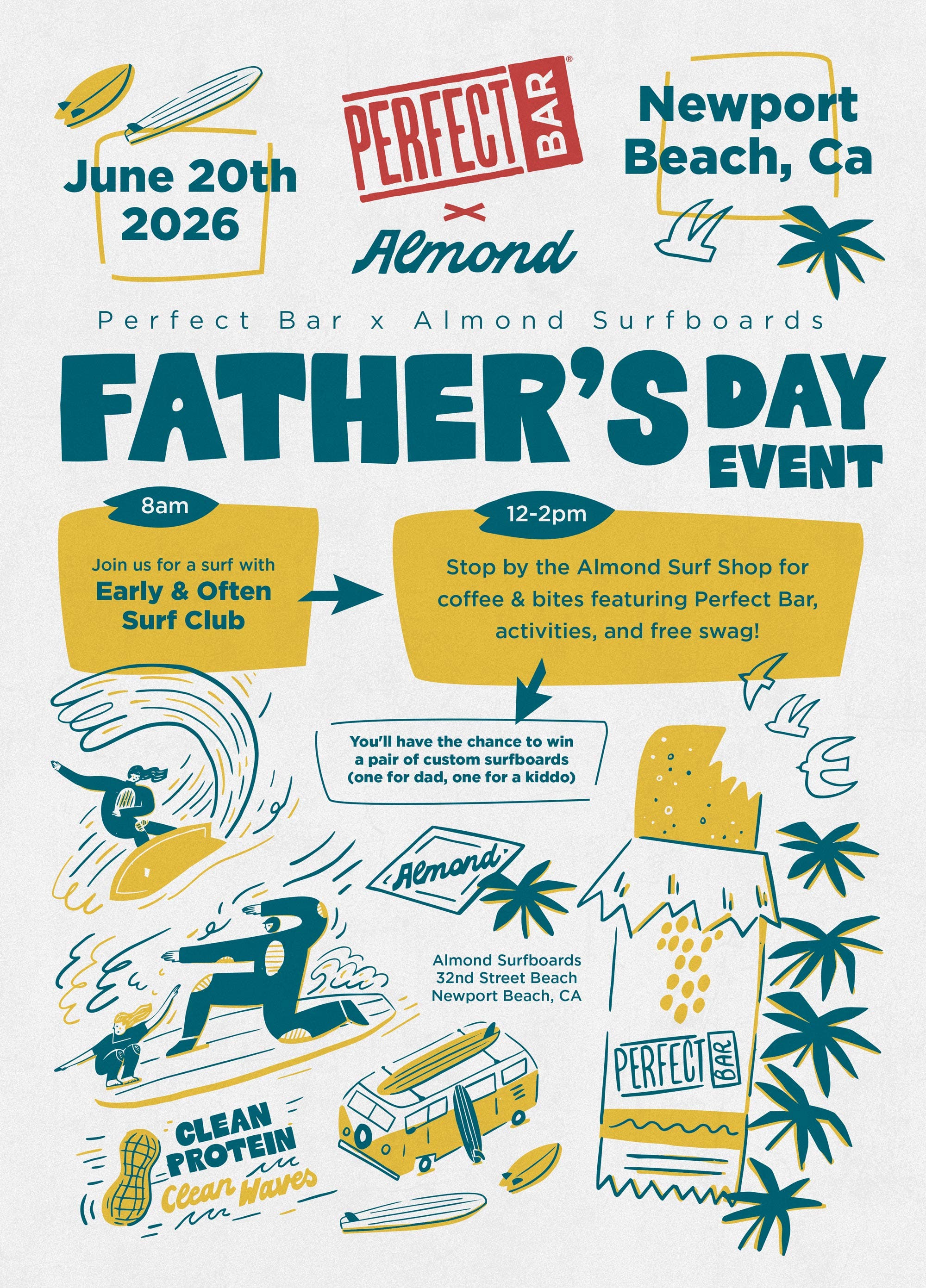 Perfect Bar x Almond Surfboards Father's Day Pop-Up: Board Giveaway and Morning Surf! ๐โโ๏ธ