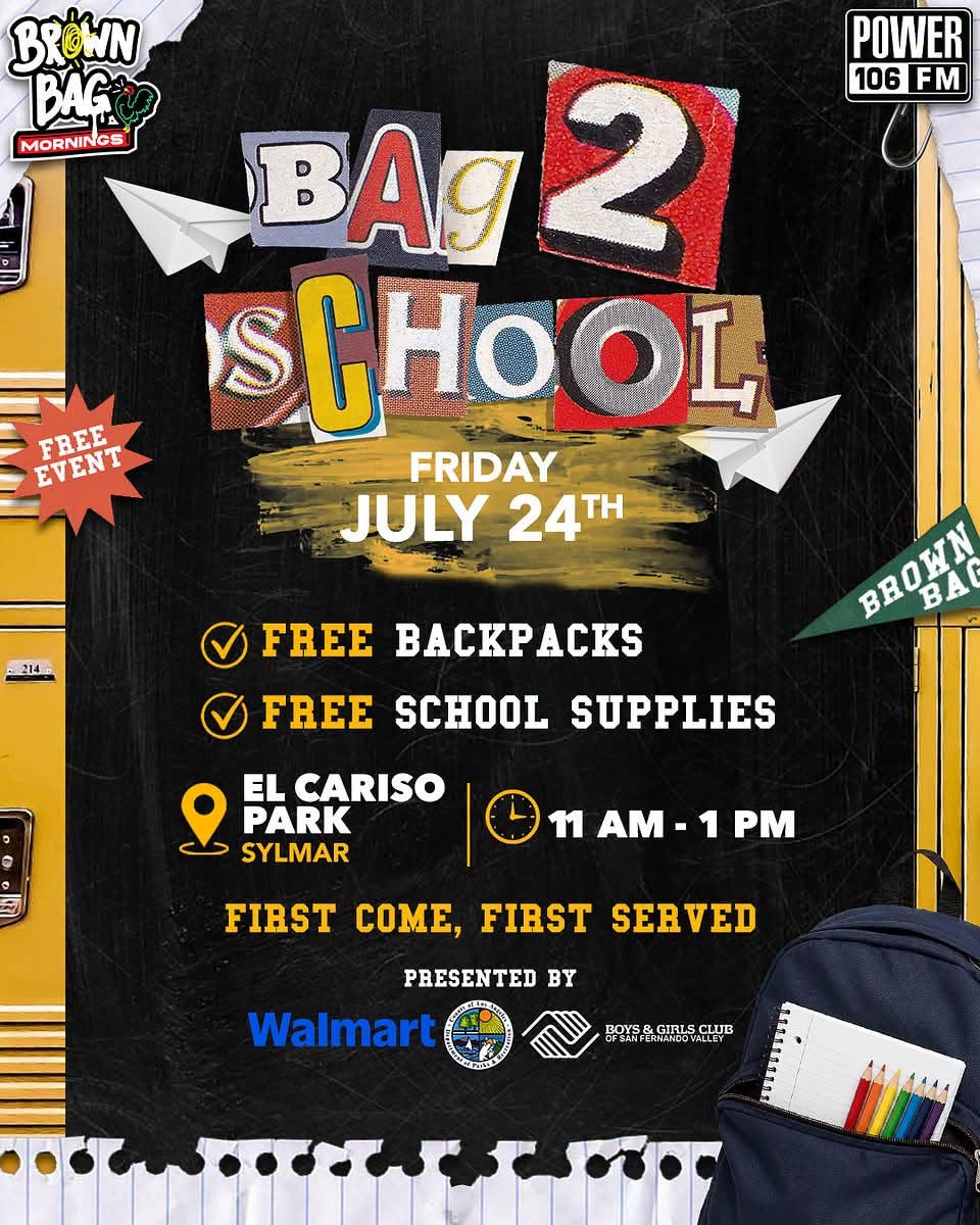 Free Backpacks, School Supplies & Family Fun at Walmart and Power 106's Bag 2 School Event