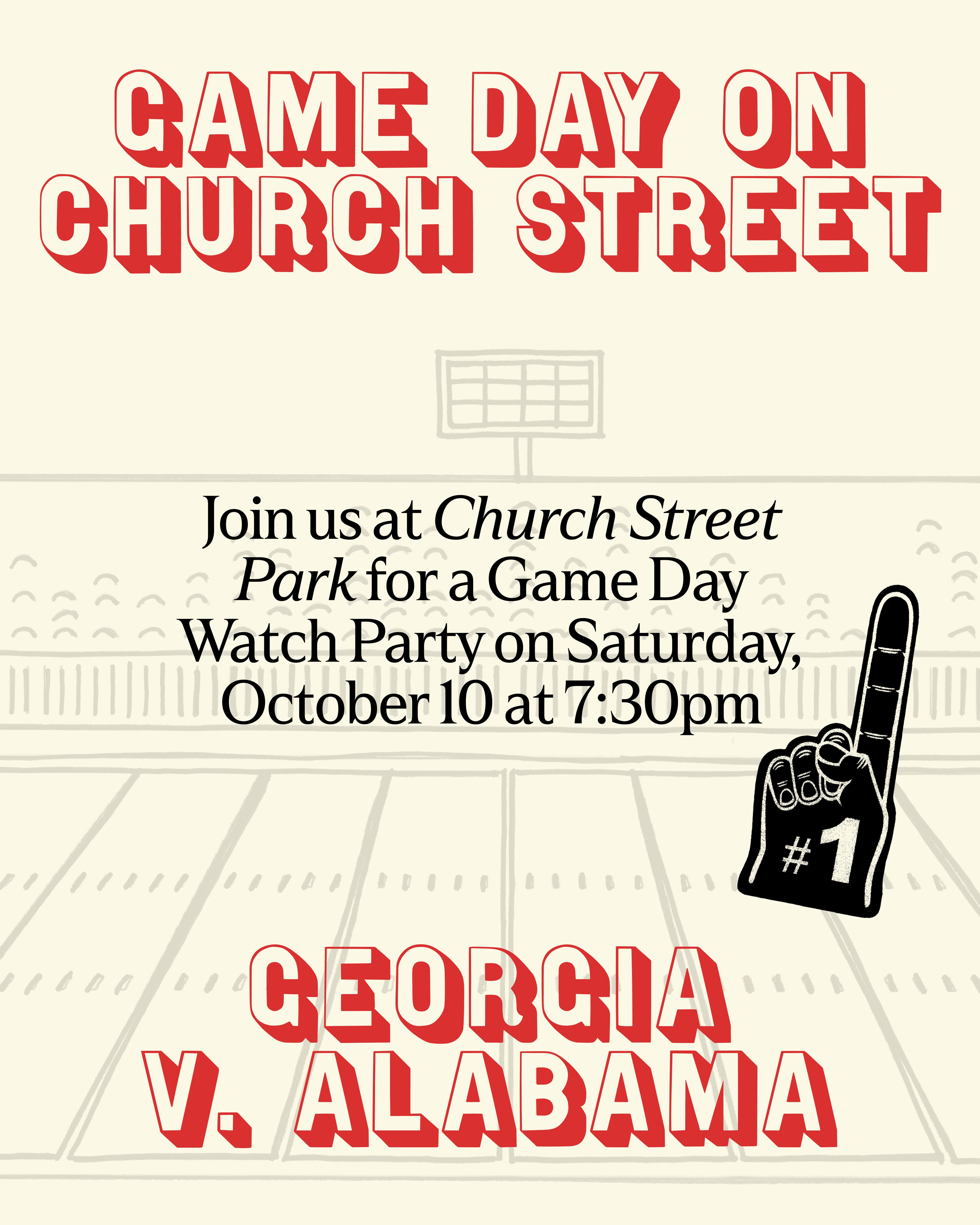 Game Day on Church Street: UGA vs. ALA Watch Party