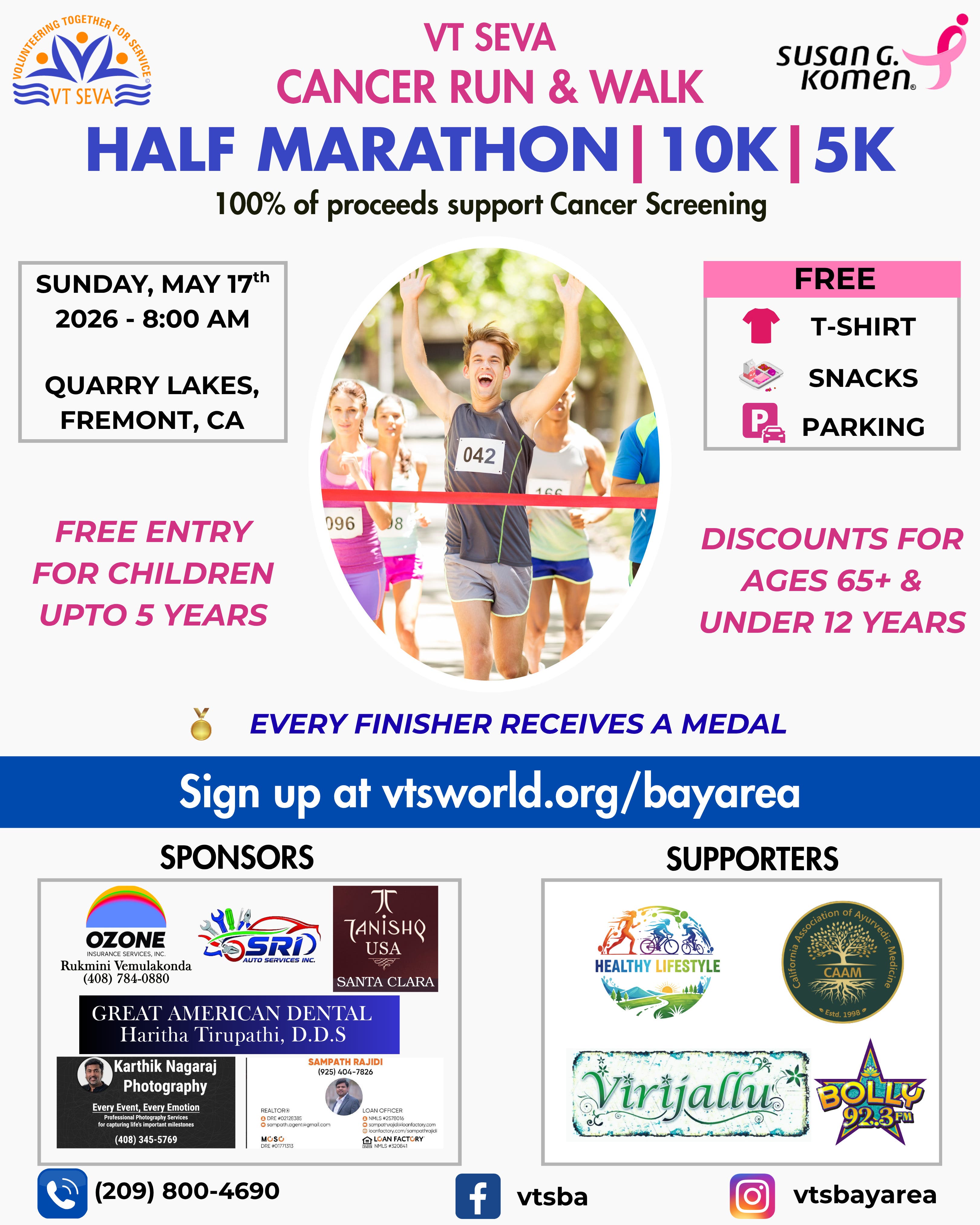 Cancer Run & Walk - Half Marathon| 10K |5k 
