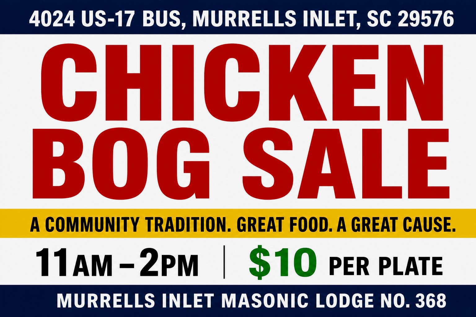 Chicken Bog Sale 