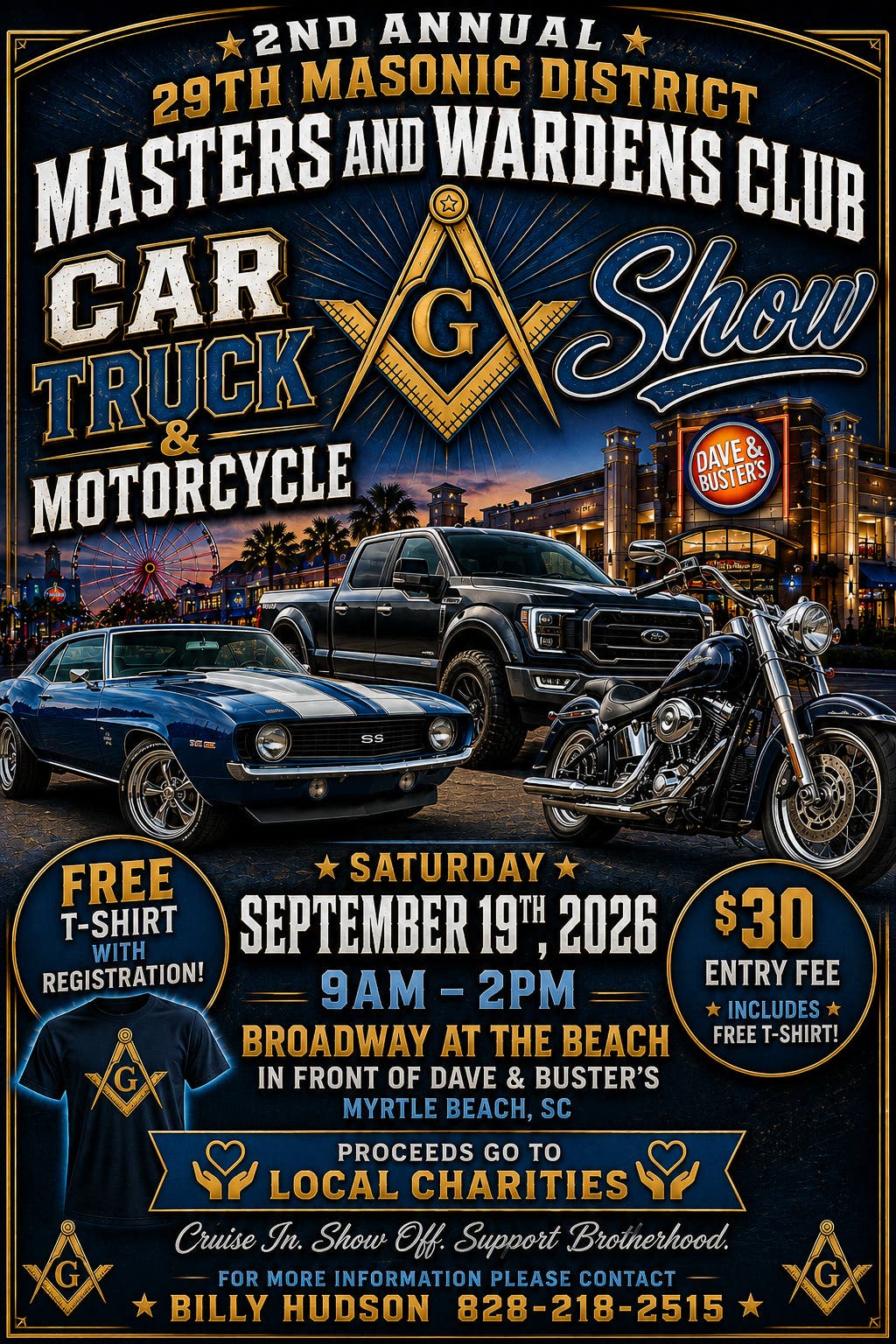 2nd Annual 29th Masonic District Masters and Wardens Club Car Truck & Motorcycle Show