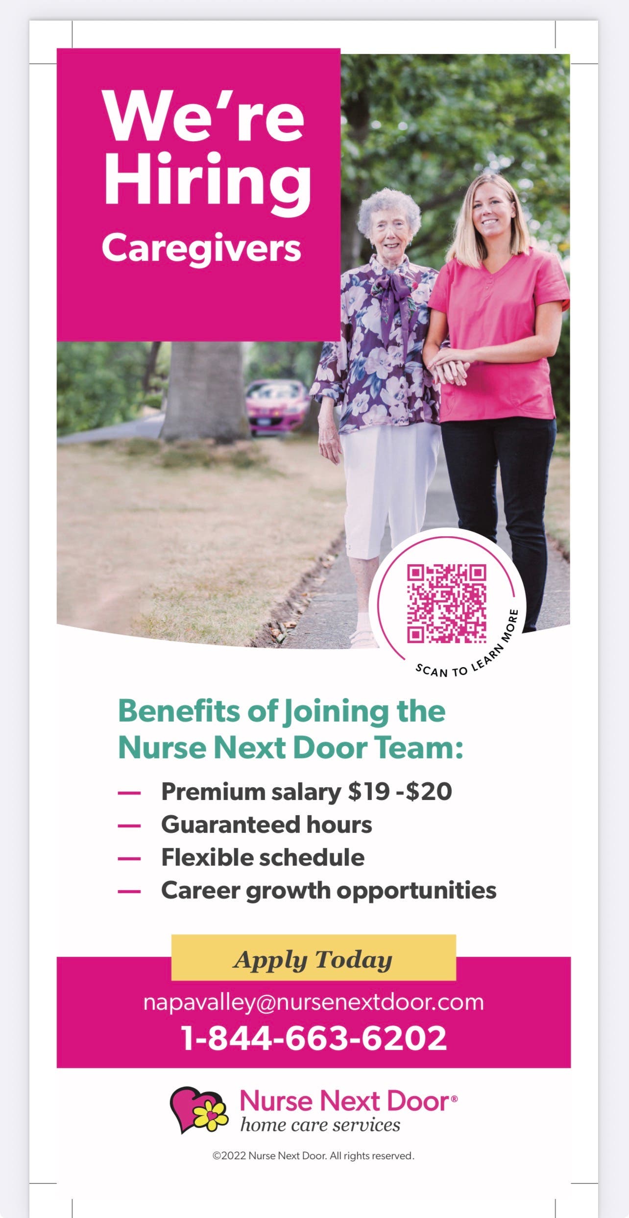 Now Hiring at Nurse Next Door Placerville, Ca