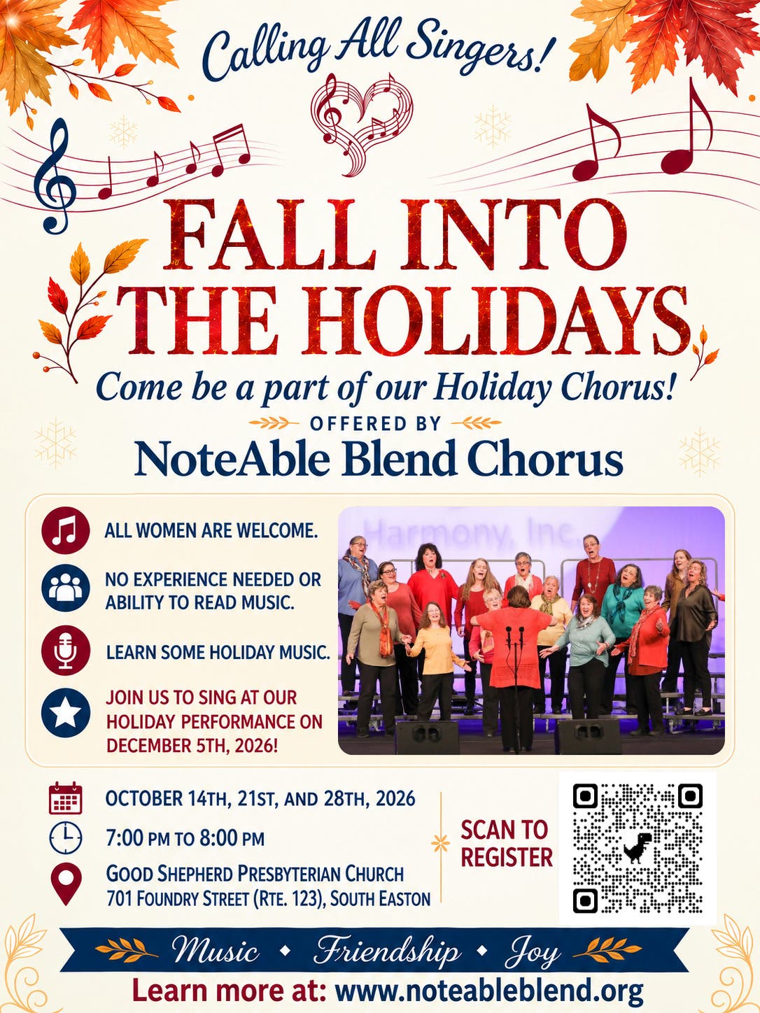 "Fall Into The Holidays" Holiday Chorus Experience