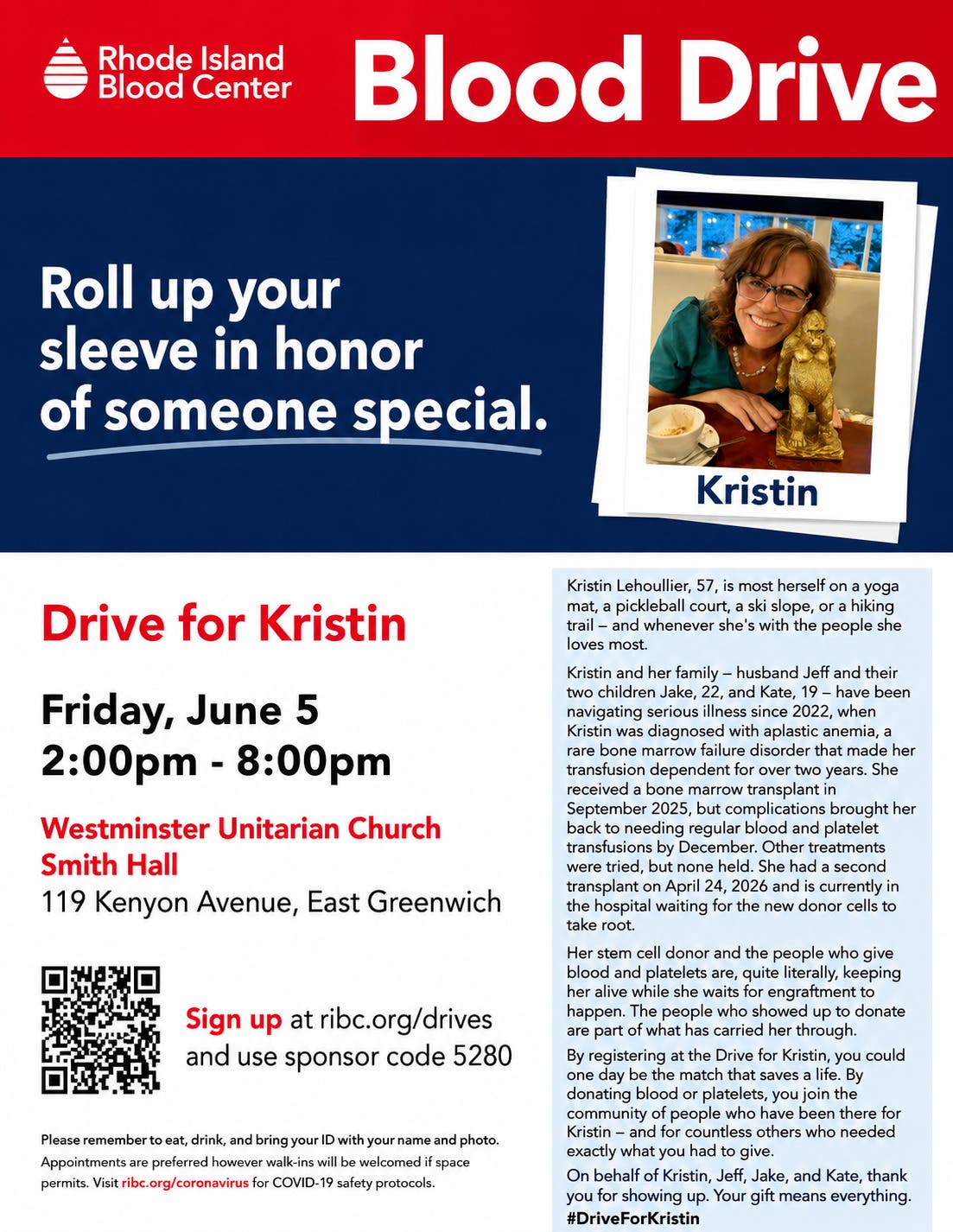 Blood Drive: Support Kristin's Battle with Aplastic Anemia