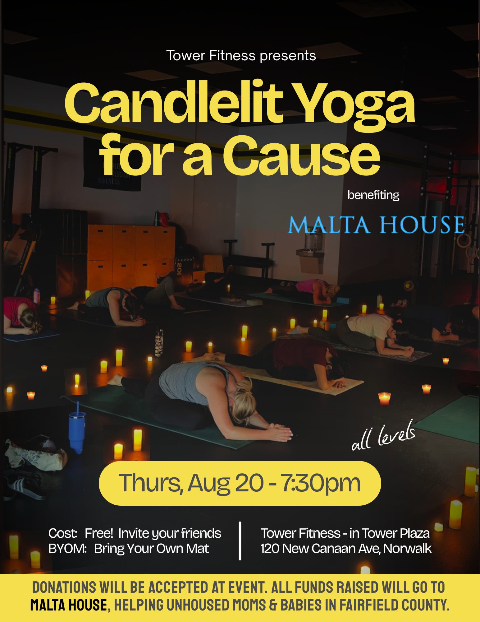 🧘 Candlelit Yoga for a Cause (FREE!)
