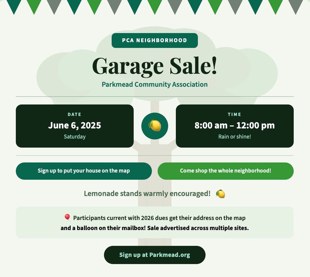 Parkmead Community Association Garage Sale