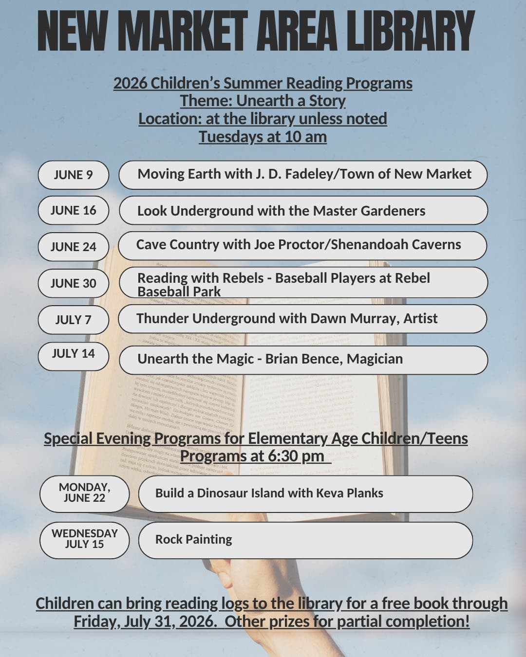 2026 Children’s Summer Reading Programs - Unearth A Story