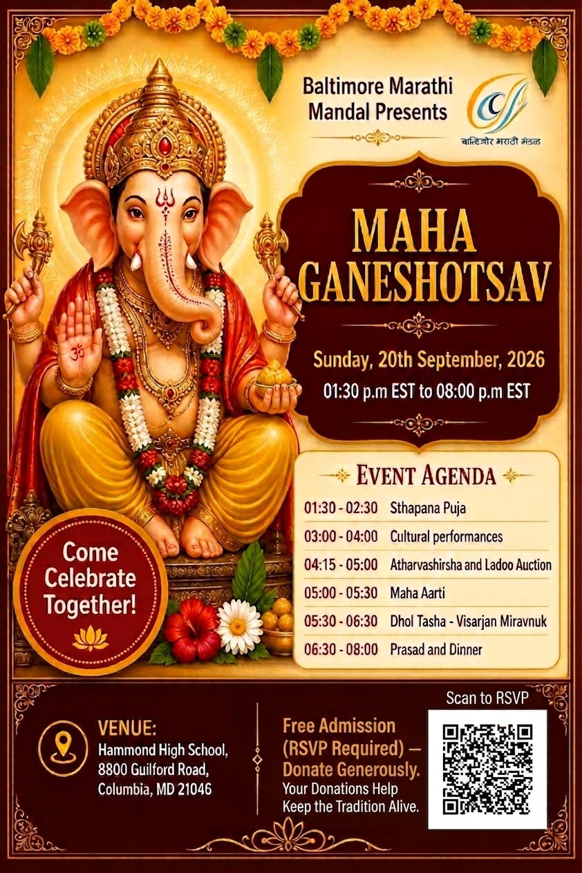 Baltimore Marathi Maha Ganeshotsav 2026