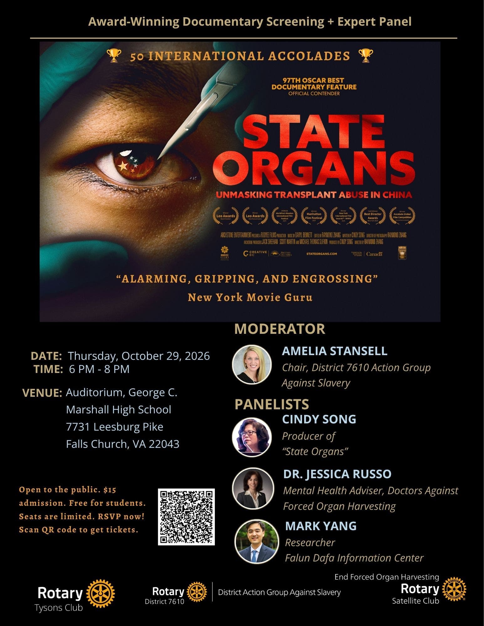 Screening of Award-winning Documentary "State Organs" & Expert Panel