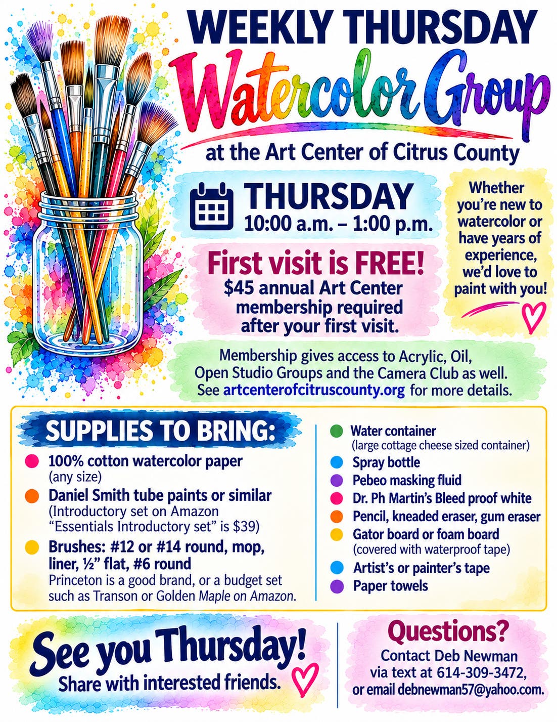 Weekly Watercolor at Art Center of Citrus County