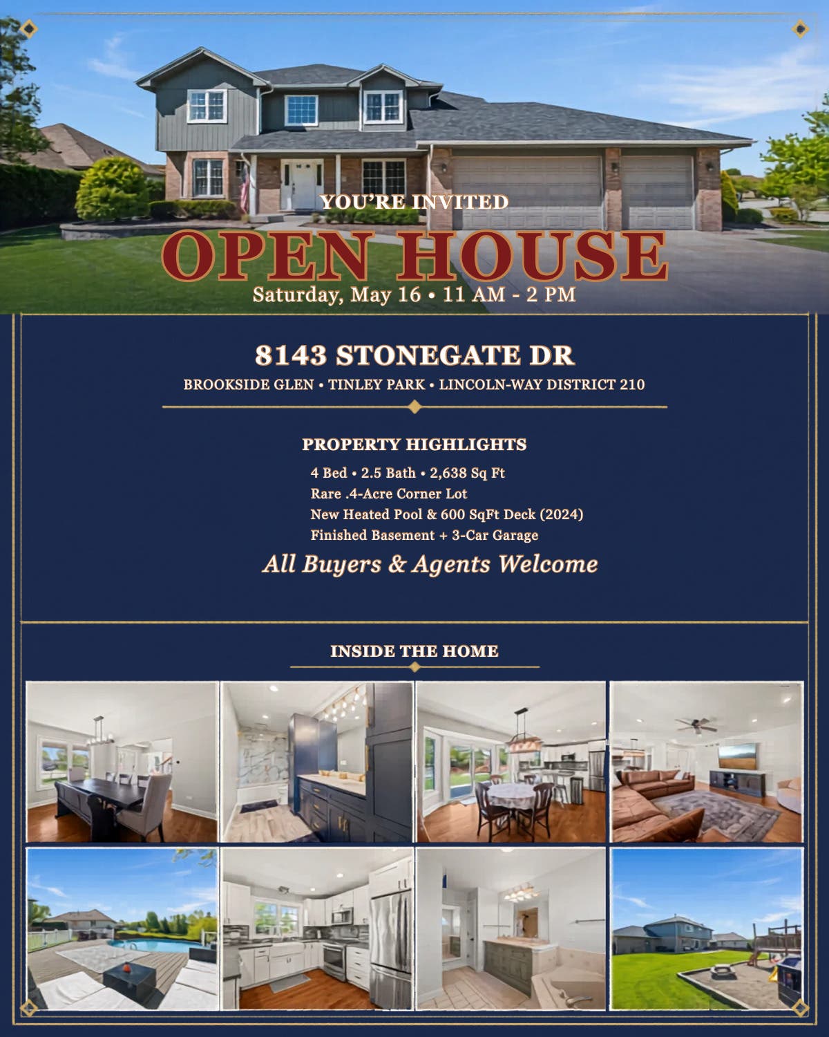 FSBO Open House Sat 5/16 — 8143 Stonegate Dr, Tinley Park (11-2pm)