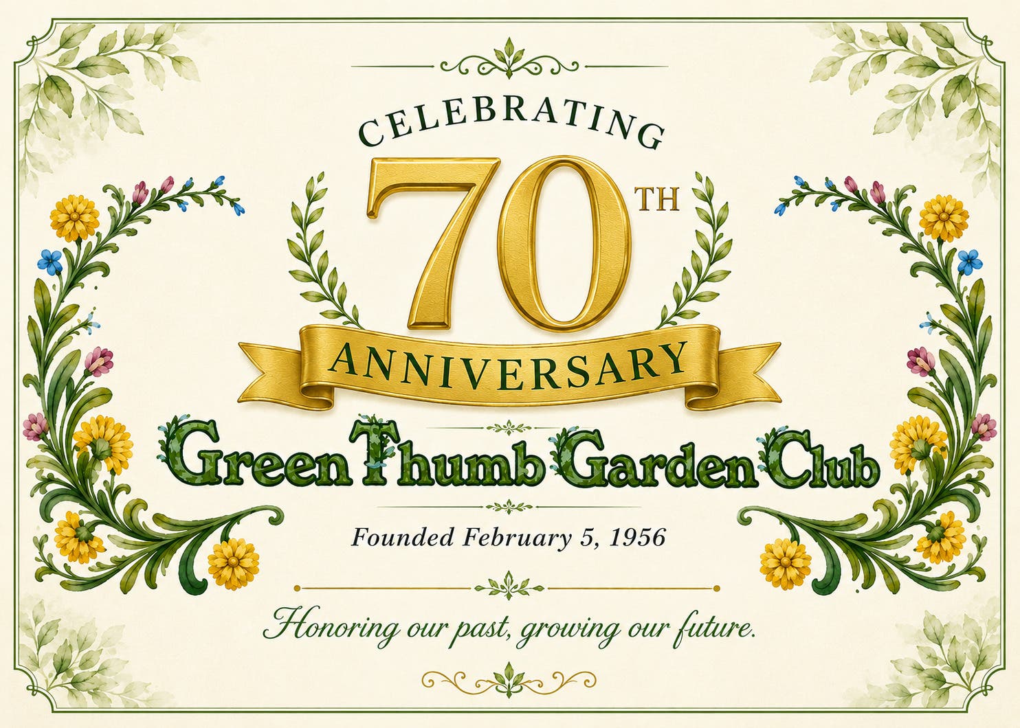 The Green Thumb Garden Club 70th anniversary celebration