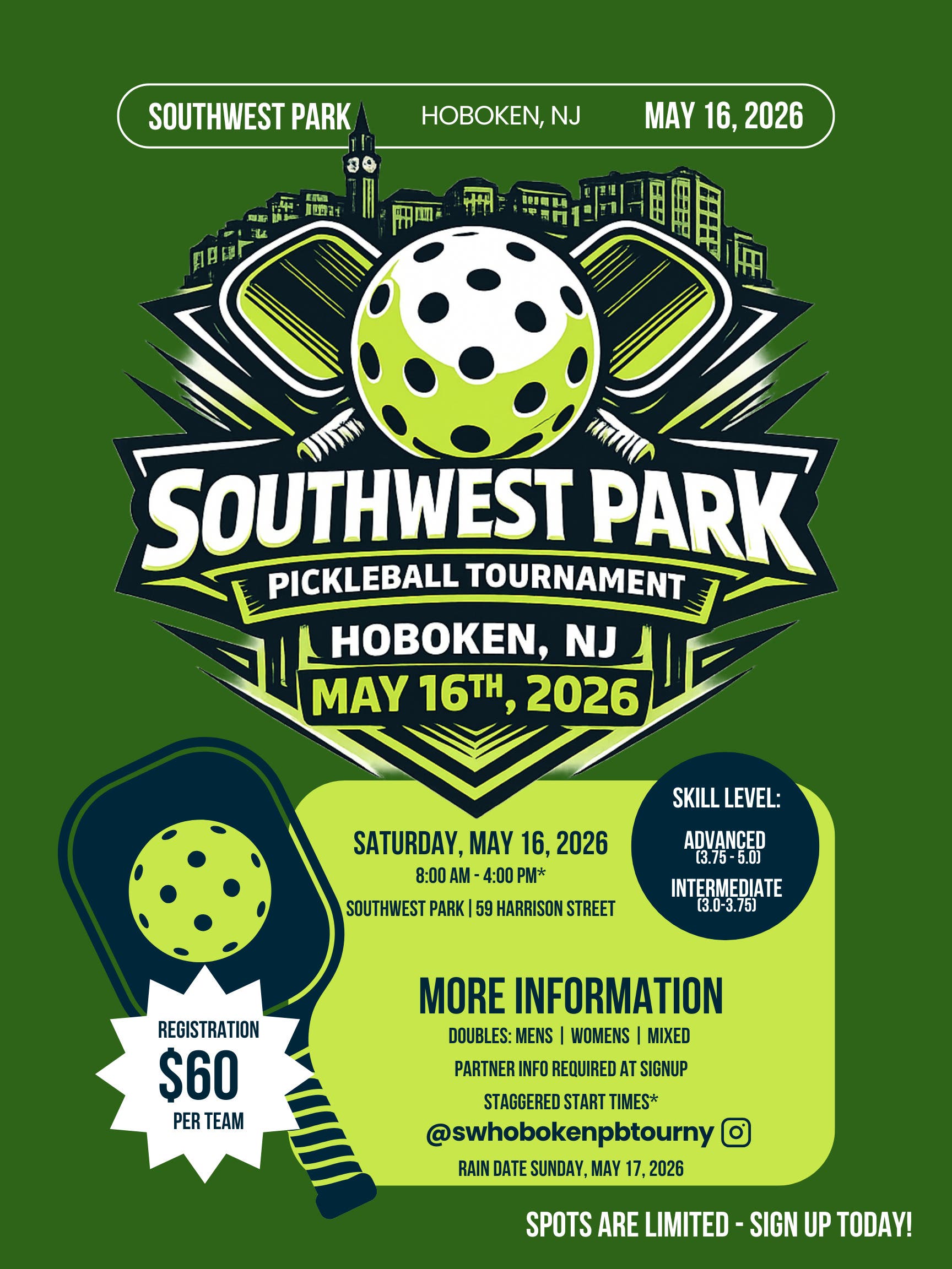 Southwest Park Pickleball Tournament and Youth Clinic