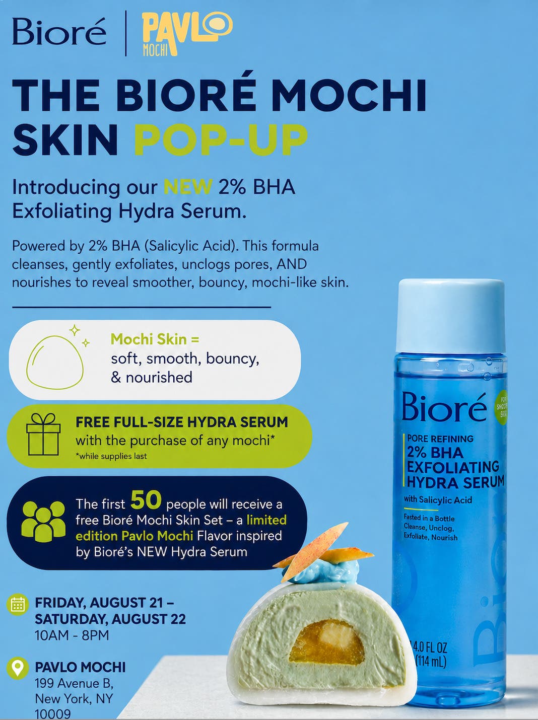 Bioré Is Bringing the Viral "Mochi Skin" Trend to NYC at Pavlo Mochi 