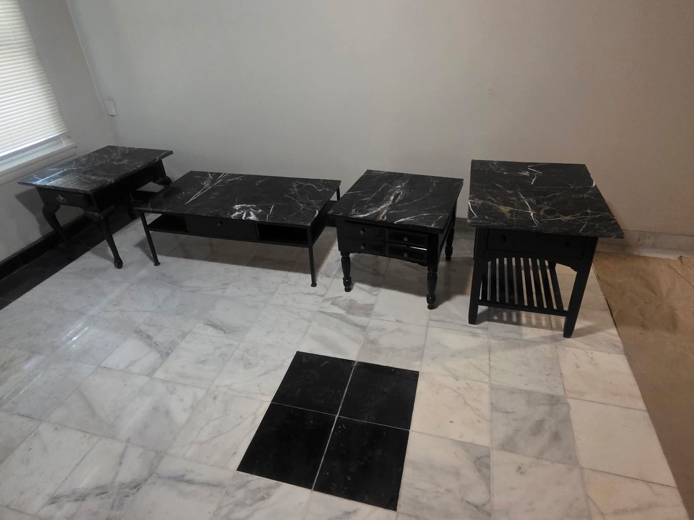 4 Piece Marble Coffee Table Set - $400