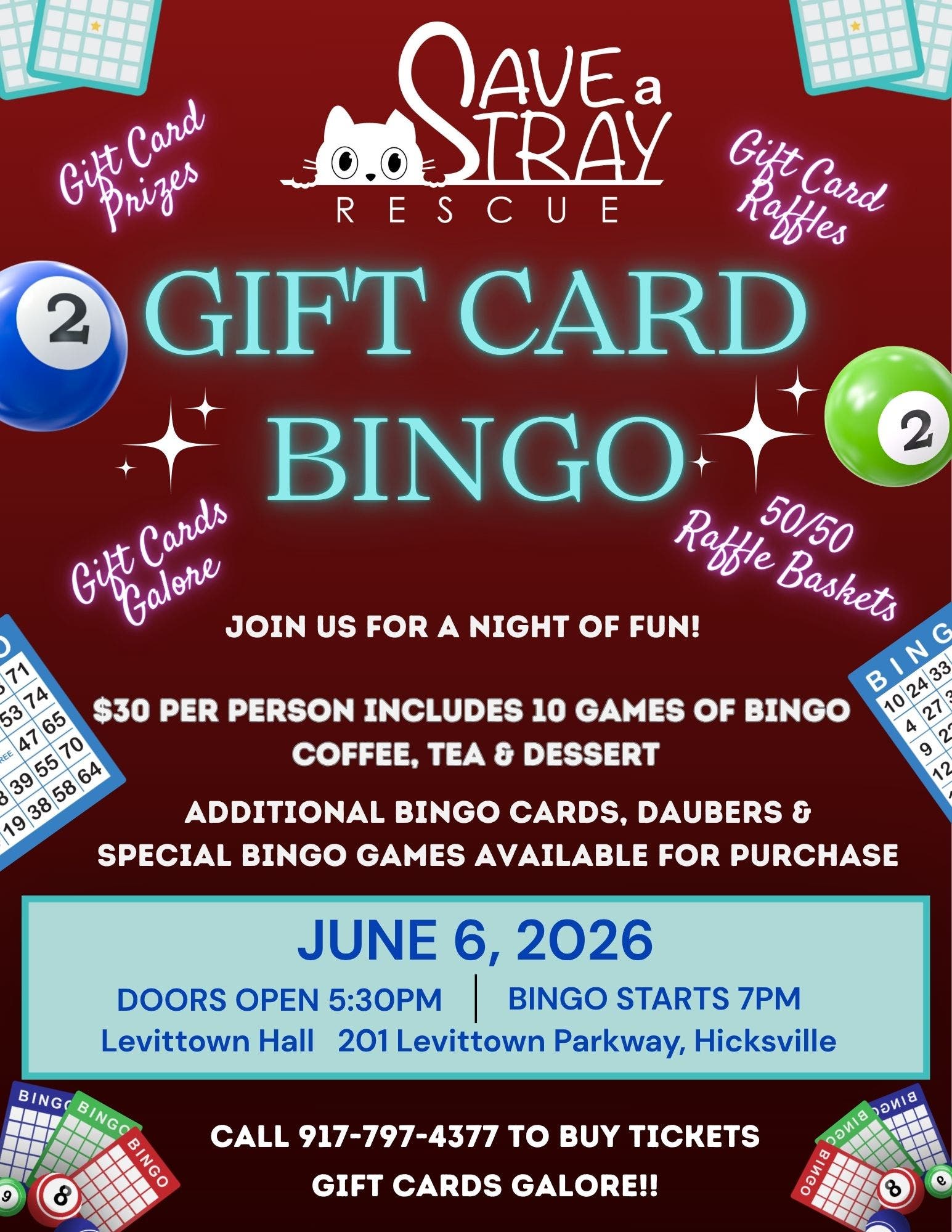 Save A Stray Rescue Gift Card Bingo
