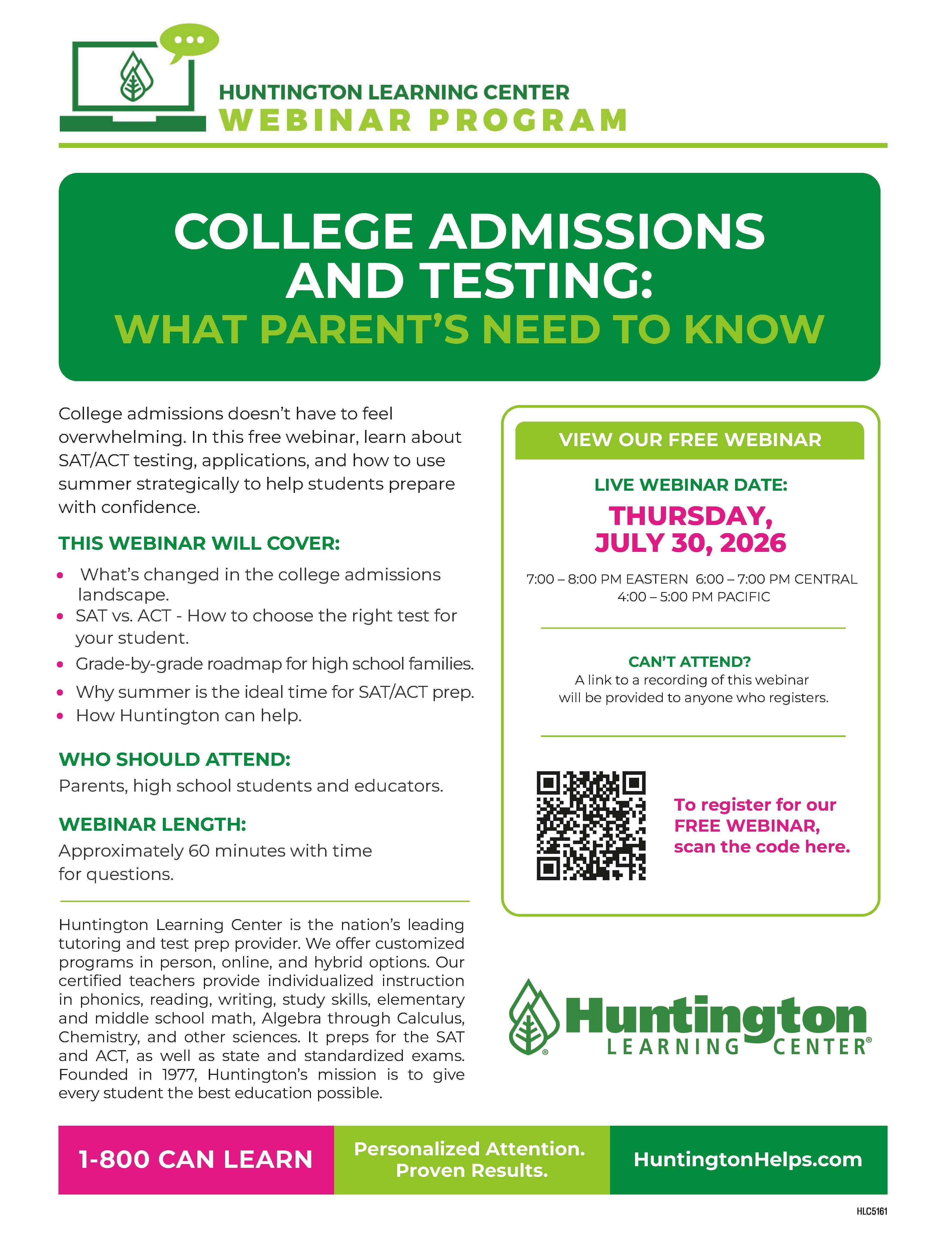 College Admissions And Testing: What Parent's Need To Know