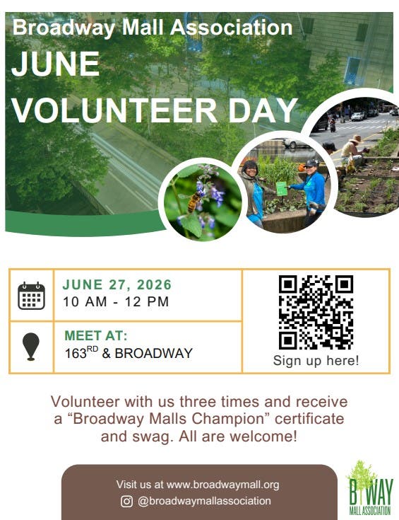 Volunteer with the Broadway Mall Association on June 27th!