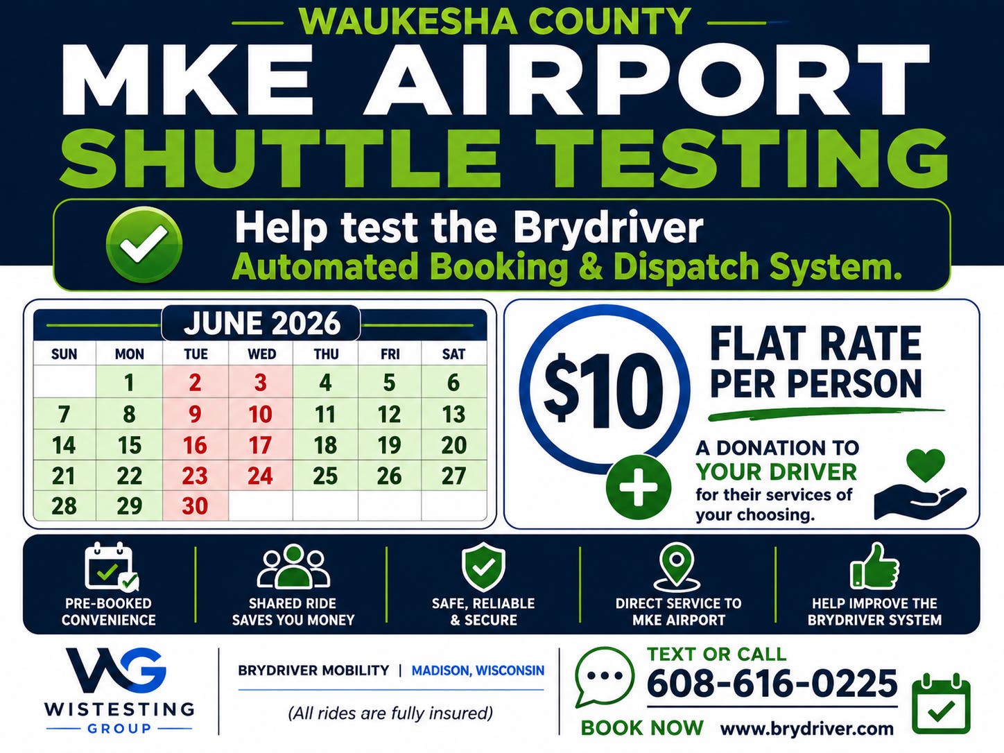 Rides to MKE $10