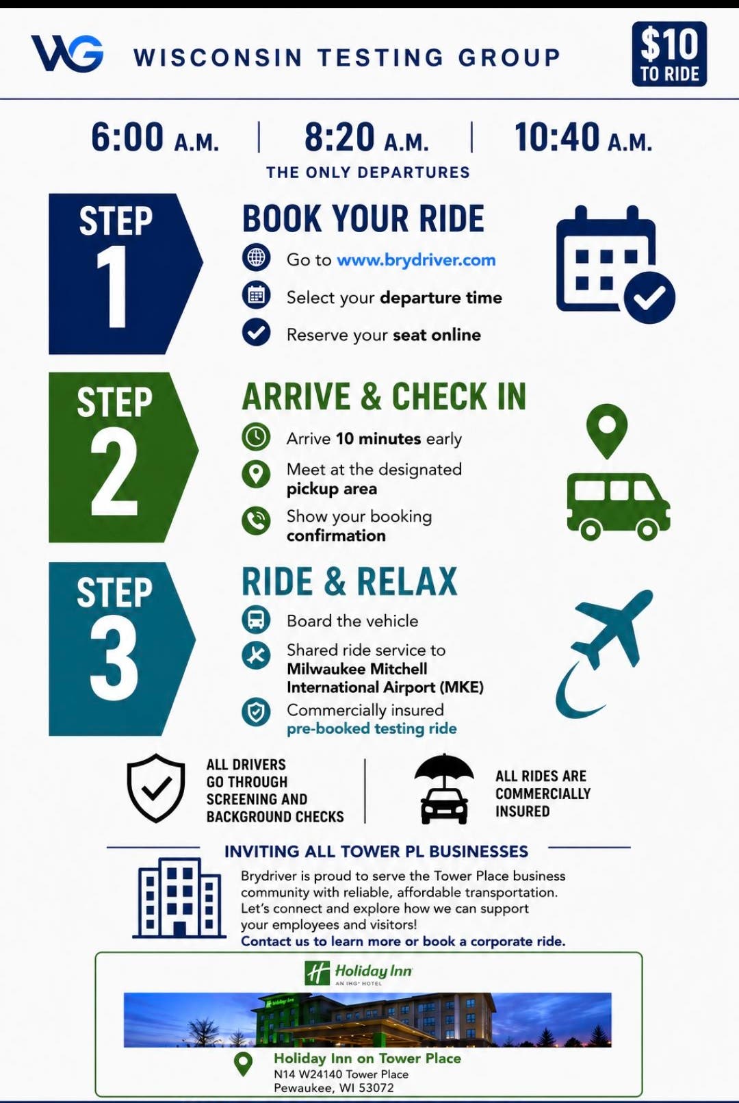 Rides to MKE $10