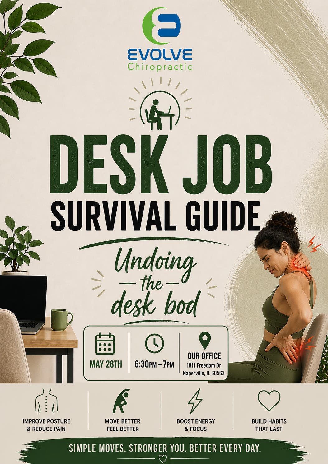 Workshop: Desk Job Survival Guide: Undoing the desk bod!