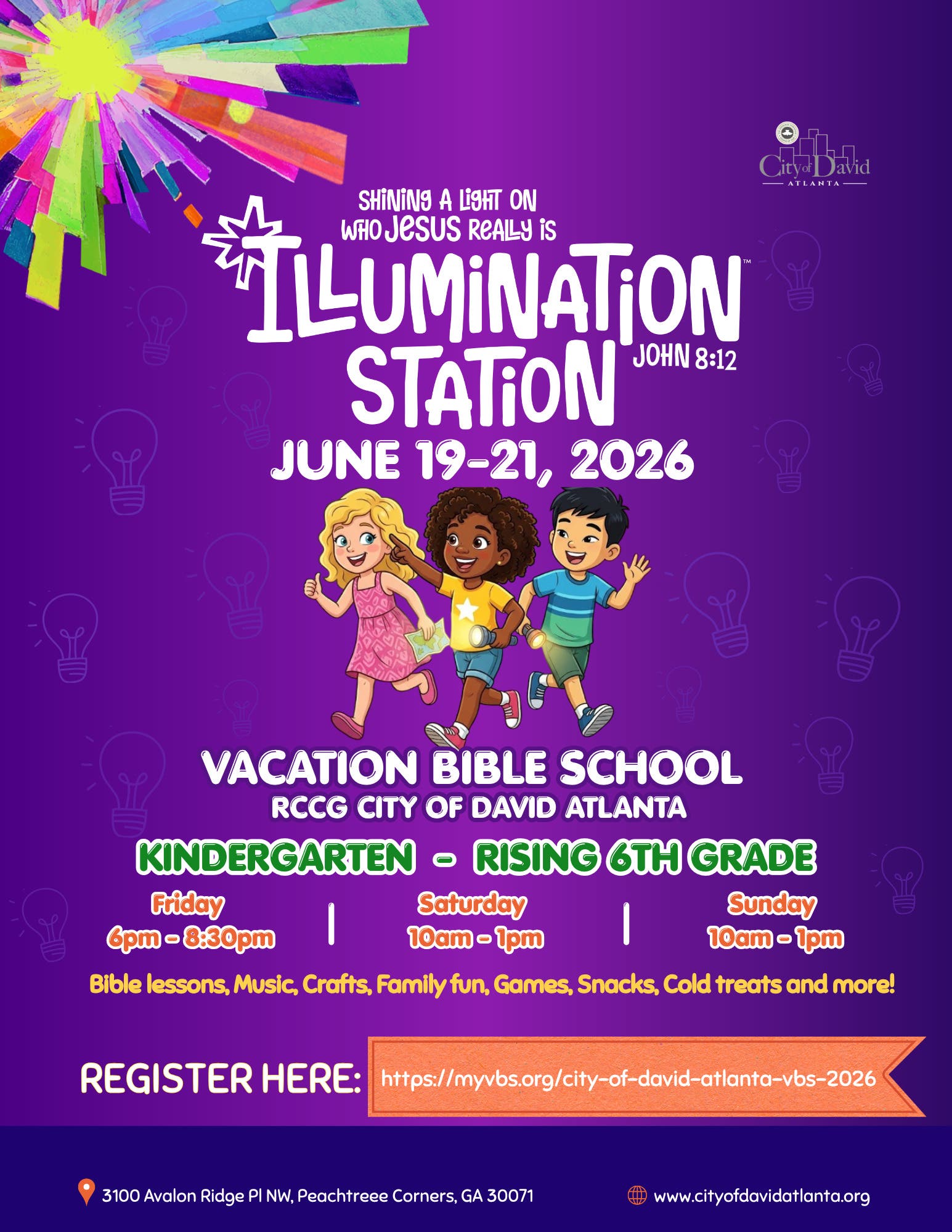Vacation Bible School. June 19 - 21