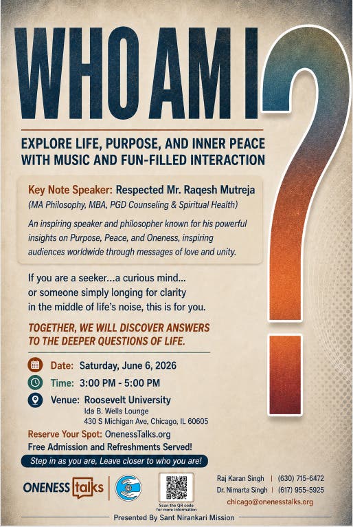 Oneness Talk Chicago: Who Am I? A Journey Beyond Labels